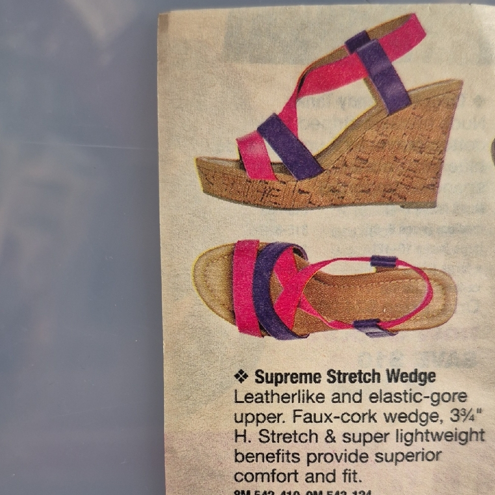 Supreme Stretch Wedges - Pink and Purple - Women's Size 8